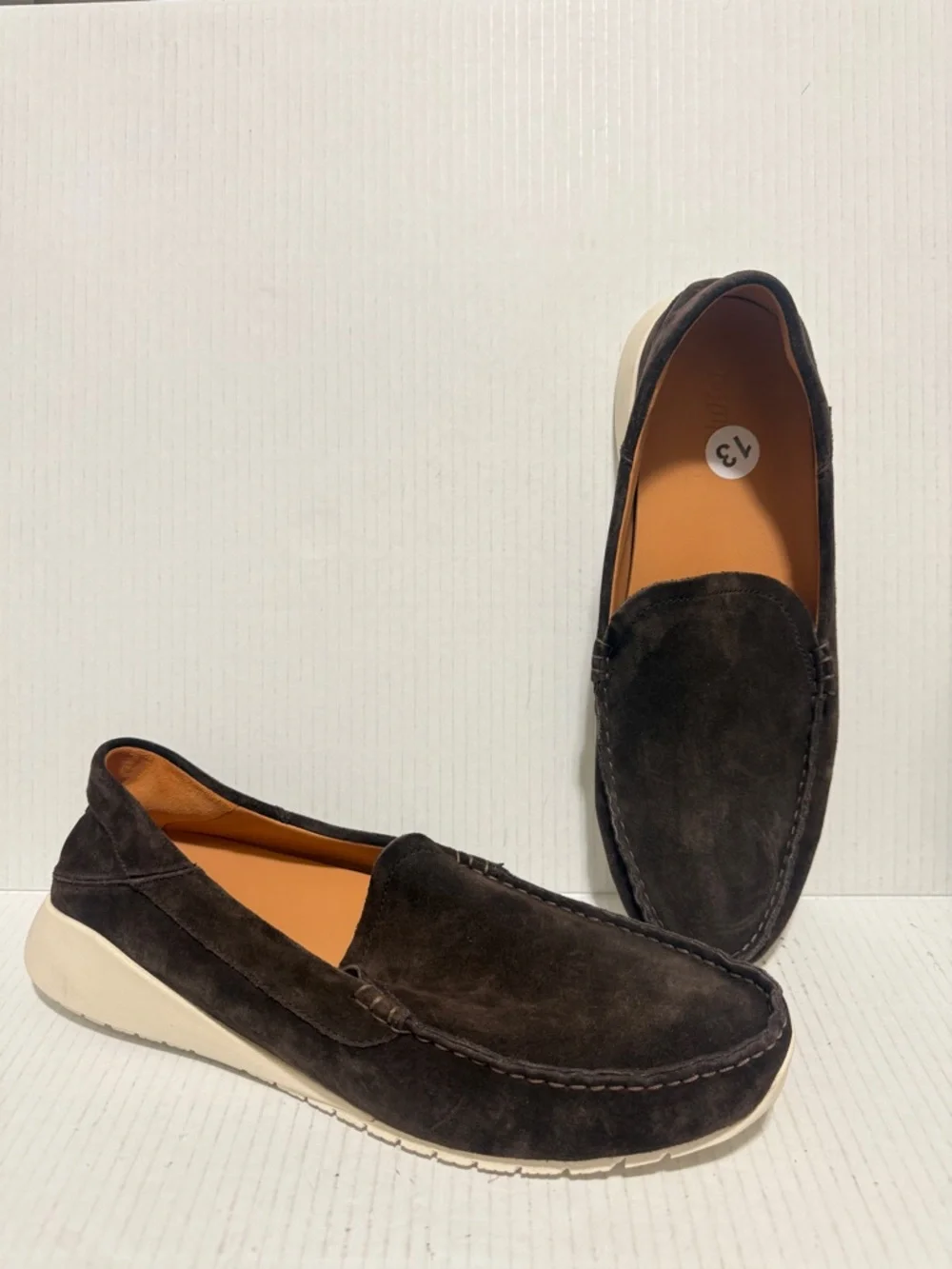 OluKai Ka'a Men's Brown Leather Suede Moccasin Loafer Shoes Sz 13 Casual